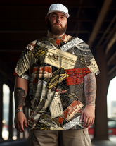 Herren Halloween Spinnennetz T-Shirt und Shorts in Übergröße,